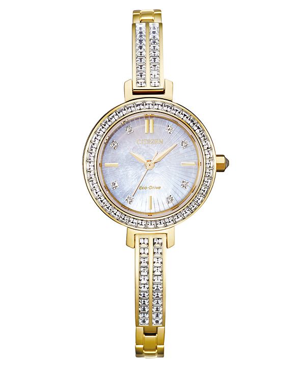 Citizen EcoDrive Women's GoldTone Stainless Steel & Swarovski Crystal