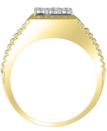 Macy's - Men's Diamond (1/4 ct. t.w.) Ring in 10K Yellow Gold