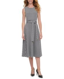 Houndstooth A-Line Dress