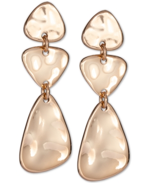image of Style & Co Stone Textured Triple Drop Earrings, Created for Macy-s