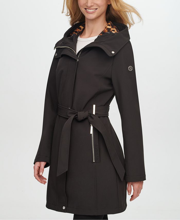 Calvin Klein Hooded Belted Water-Resistant Raincoat & Reviews - Coats & Jackets - Women - Macy's