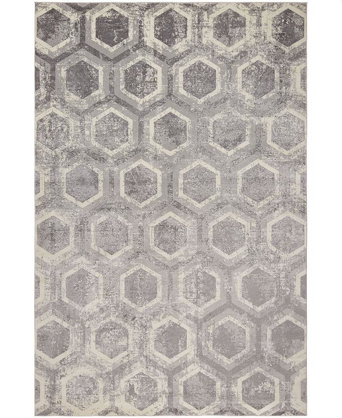 Sunbrella CLOSEOUT! Modern SM03 Gray/Onyx 4' x 6' Area Rug Macy's