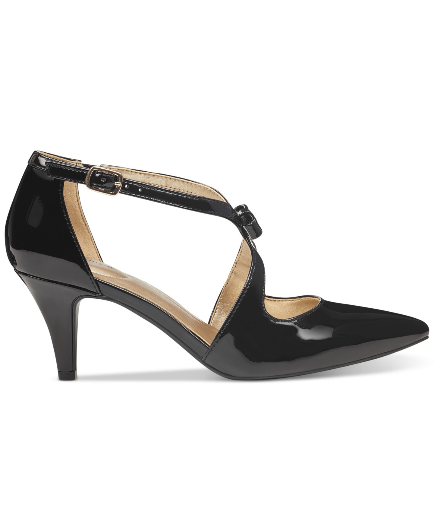 Женские туфли Bandolino Zeffer Strappy Bow Stiletto Heel Pumps, цвет: Чёрный лаковый — фото 2