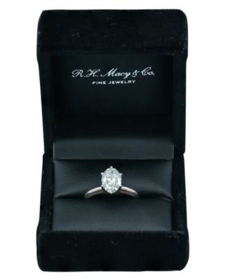 Macy's Diamond Oval Solitaire Engagement Ring (2 ct. t.w.) in 14k White Gold