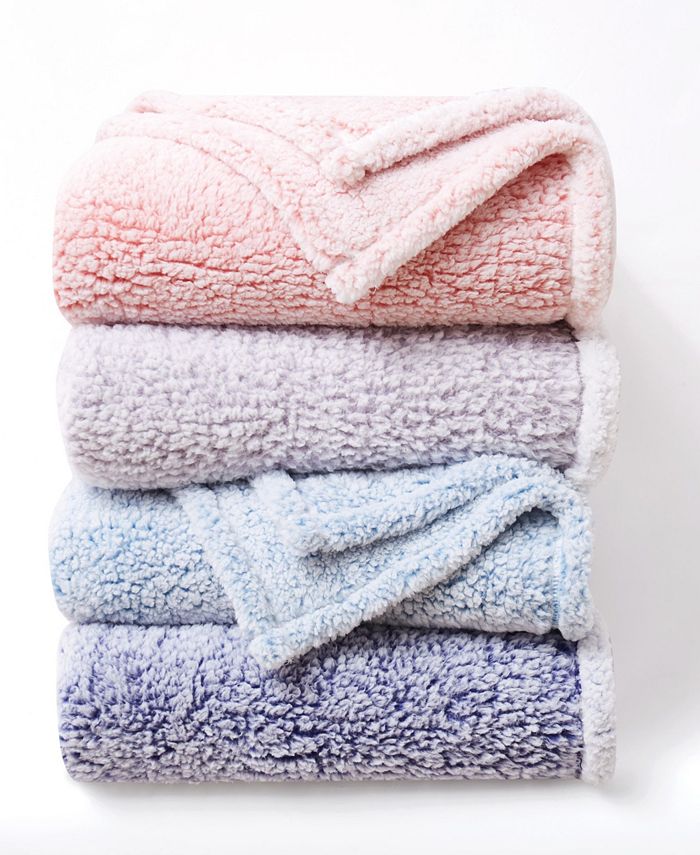 Material Girl Bottom Dye Sherpa Throw, One Size Fits All - Macy's