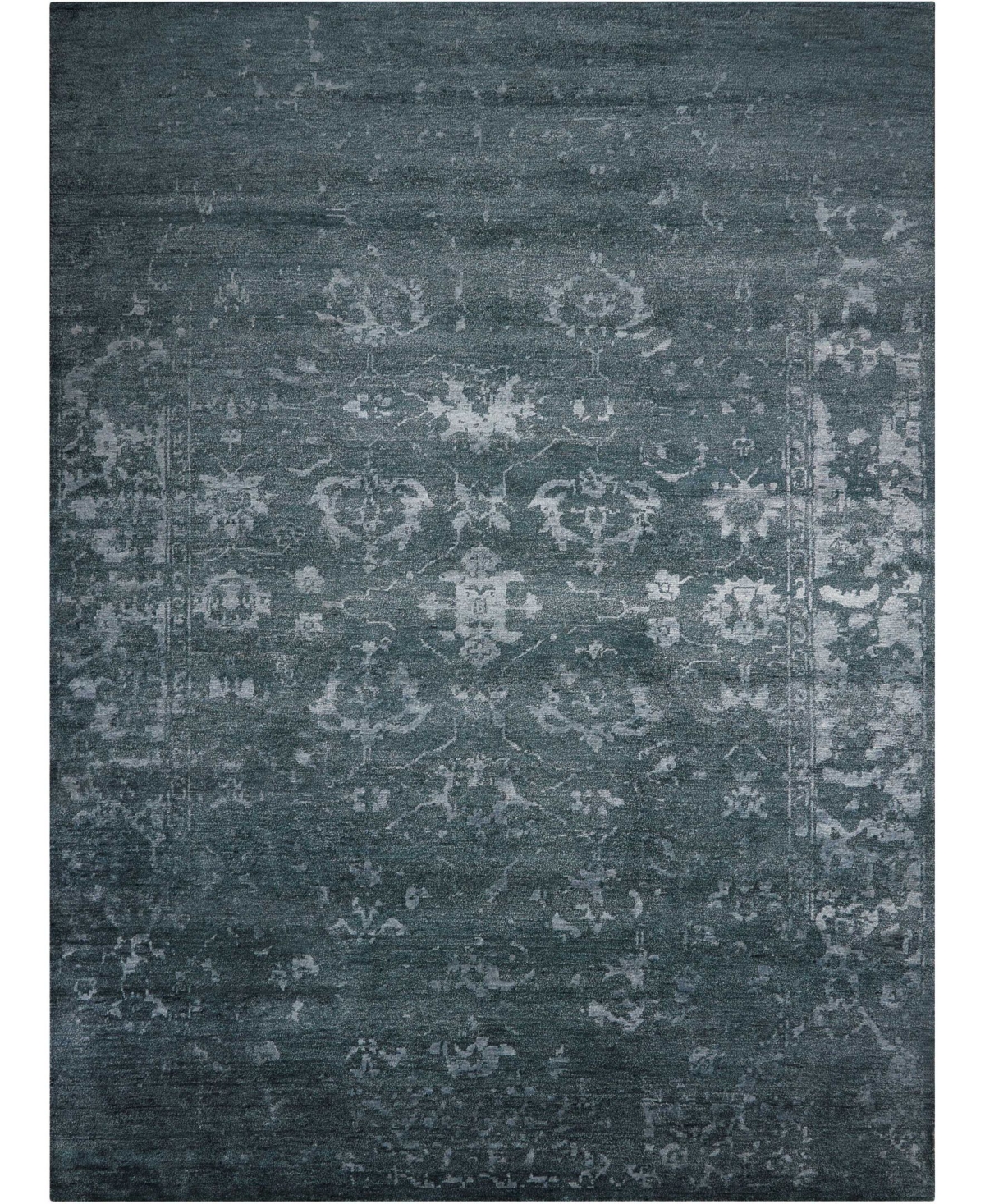 Nourison Home Silk Shadows SHA15 Blue and Gray 8'6in x 11'6in Area Rug - Blue/ Gray