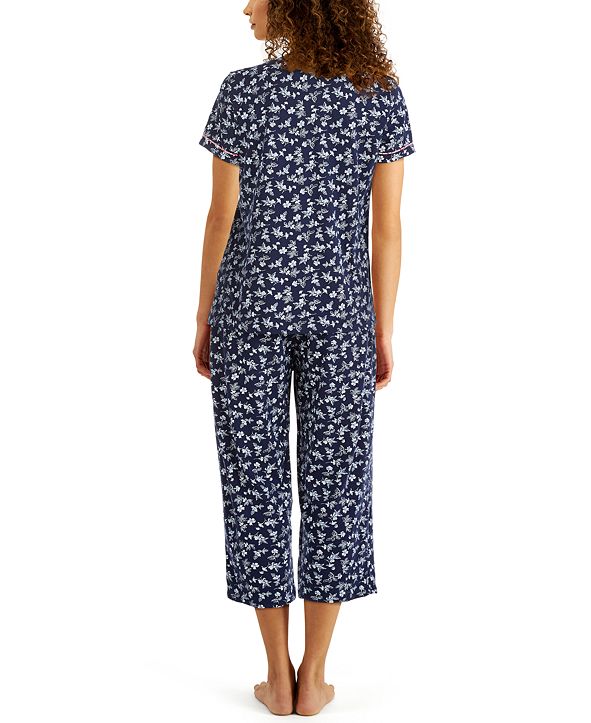 Charter Club Plus Size Cotton Capri Pajama Set, Created for Macy's