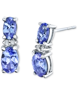image of Tanzanite (1-5/8 ct. t.w.) & Diamond Accent Drop Earrings in 14k White Gold