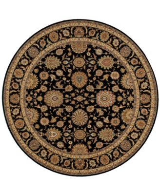Living Treasures LI05 Black 7'10" Round Rug