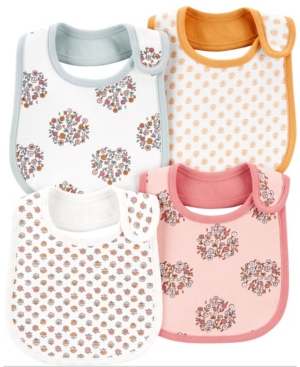image of Carter-s Baby Girl 4-Pack Floral Teething Bibs