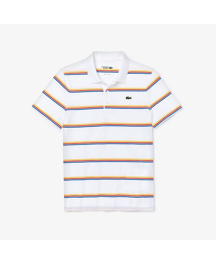 Lacoste Men's SPORT Short Sleeve Polo Shirt with Tricolor Horizontal ...