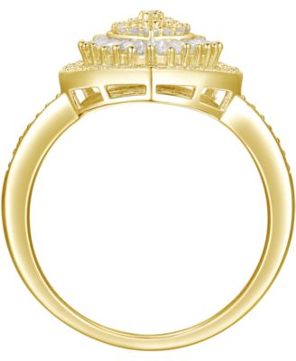 Diamond Heart Cluster Ring (1/2 ct. t.w.) in 14k White , Yellow or Rose Gold