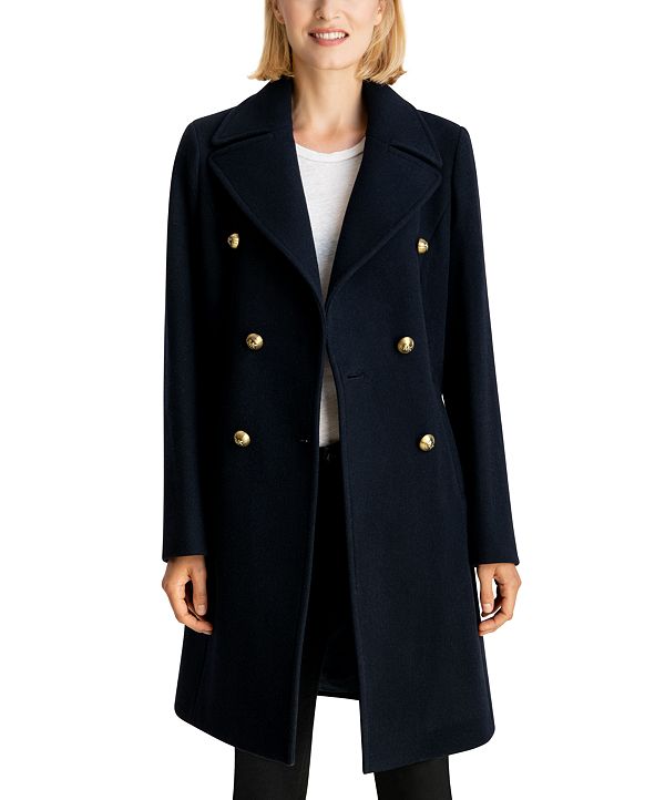 Michael Kors Double-Breasted Peacoat, Created for Macy's & Reviews ...