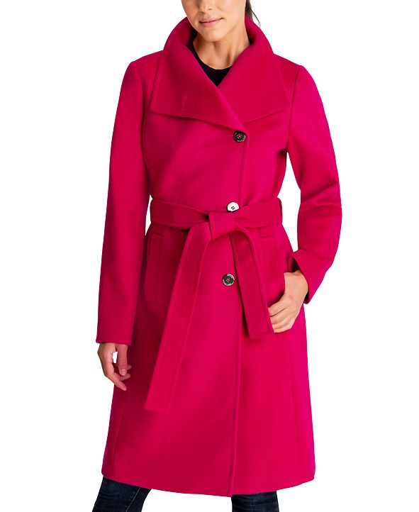 Michael Kors Petite Asymmetrical Belted Coat, Created for Macy's ...