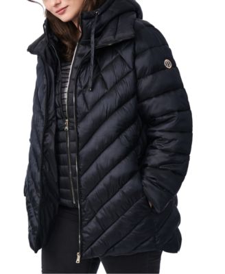 Bibbed Hooded Packable Puffer Coat 