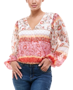 image of Q & A Clip-Dot Printed Top