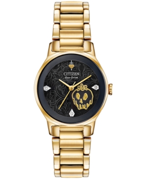 image of Citizen Eco-Drive Women-s Evil Queen Diamond-Accent Gold-Tone Stainless Steel Bracelet Watch 28mm