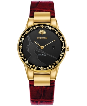 image of Citizen Eco-Drive Women-s Mulan Red Leather Strap Watch 30mm
