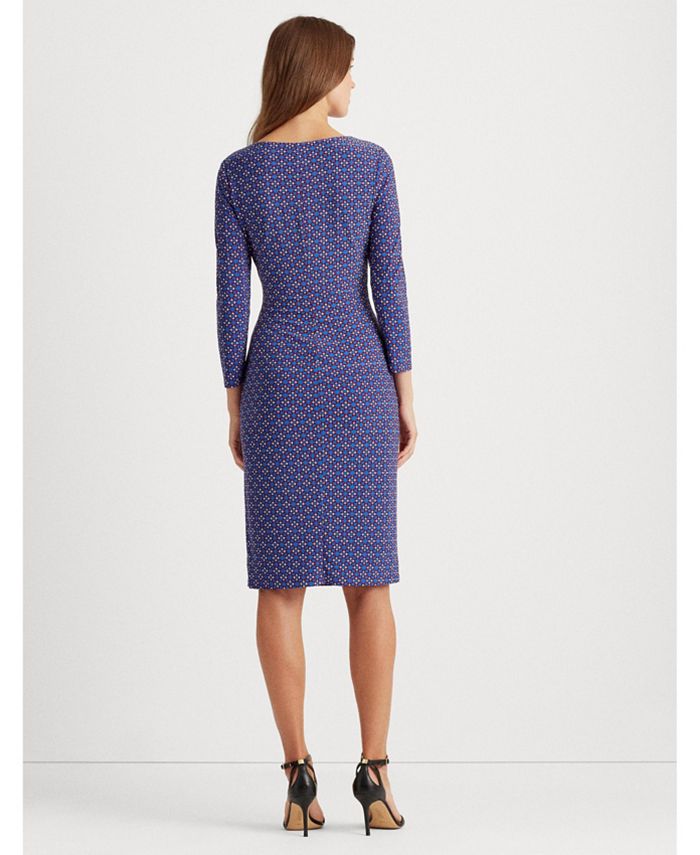 Lauren Ralph Lauren Tile-Print Surplice Jersey Dress - Macy's