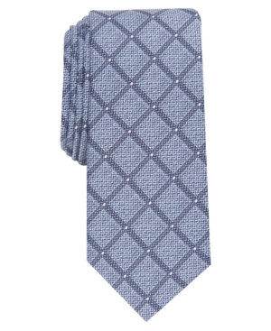 Alfani Men's Storey Slim Grid Tie, Created for Macy's