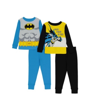 image of Ame Batman Toddler Boys Batman 4-Piece Pajama Set