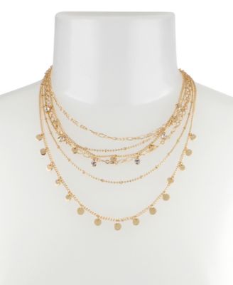 Jessica Simpson Stone Charm Layered Necklace Set