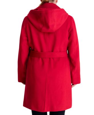 plus size belted wrap coat