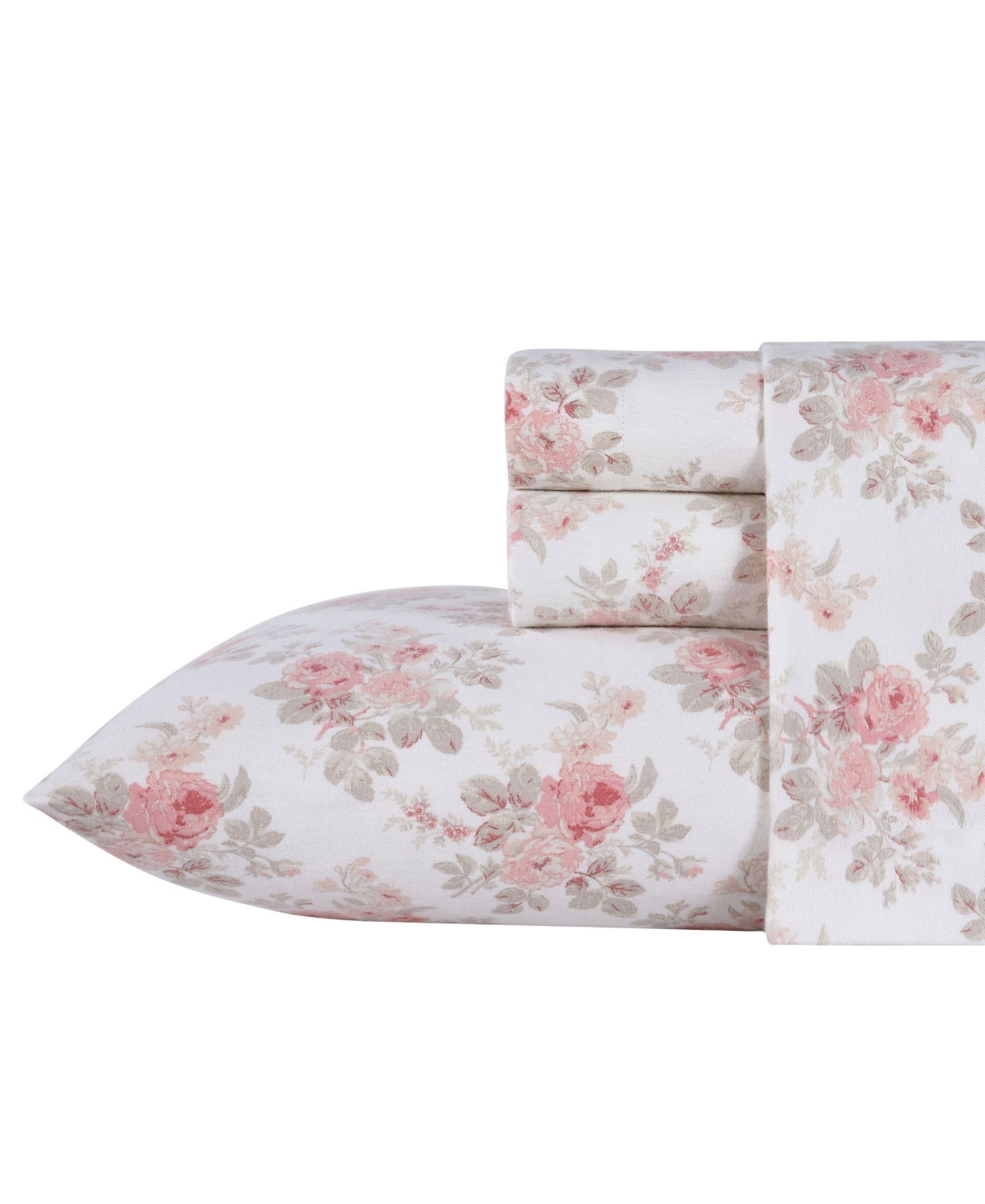 Laura Ashley Cotton Flannel 3 Piece Sheet Set, Twin In Lisalee