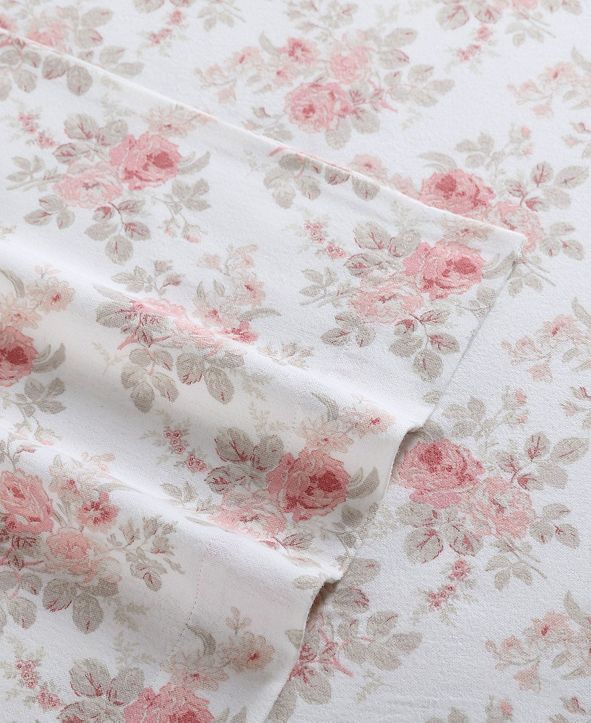 Laura Ashley Lisalee Flannel Cotton King Sheet Set & Reviews - Sheets & Pillowcases - Bed & Bath ...