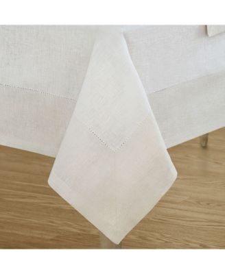 New Wave Metallic Border Linen Tablecloth, 70" Round