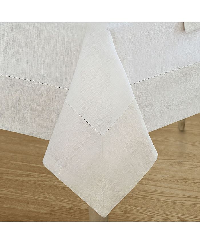 Villeroy & Boch New Wave Metallic Border Linen Tablecloth, 70" Round