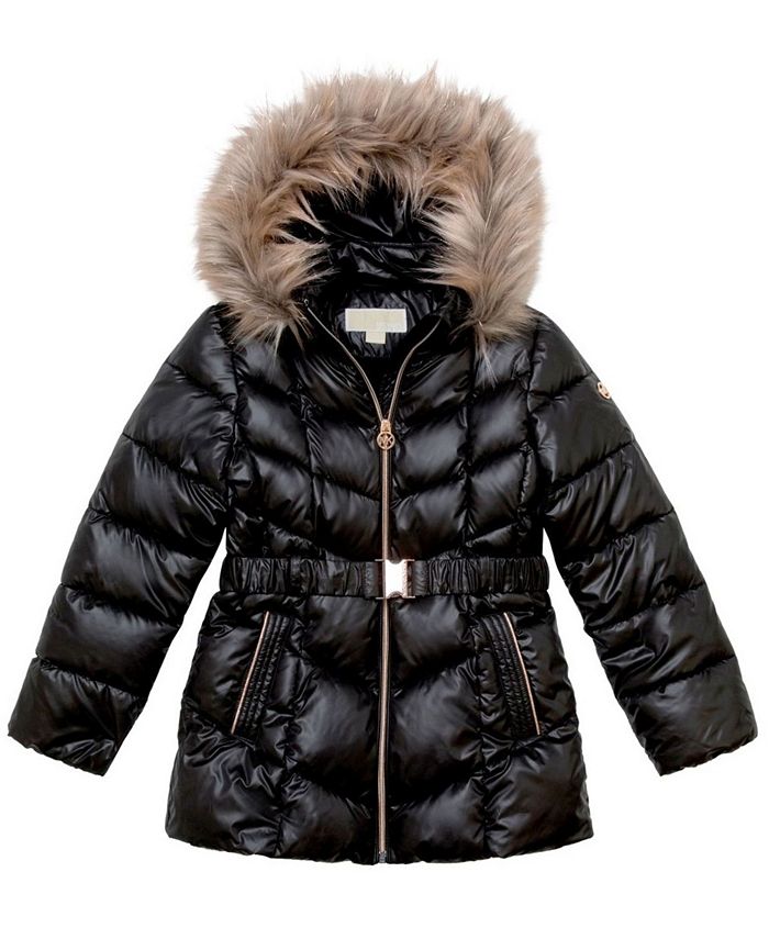 Michael Kors Big Girls Stadium Length Belted Puffer Jacket & Reviews - Coats  & Jackets - Kids - Macy's