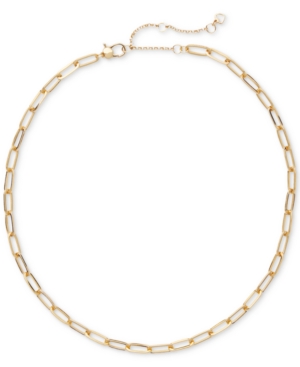 image of Kate Spade New York Gold-Tone Cable-Chain Link Collar Necklace, 16