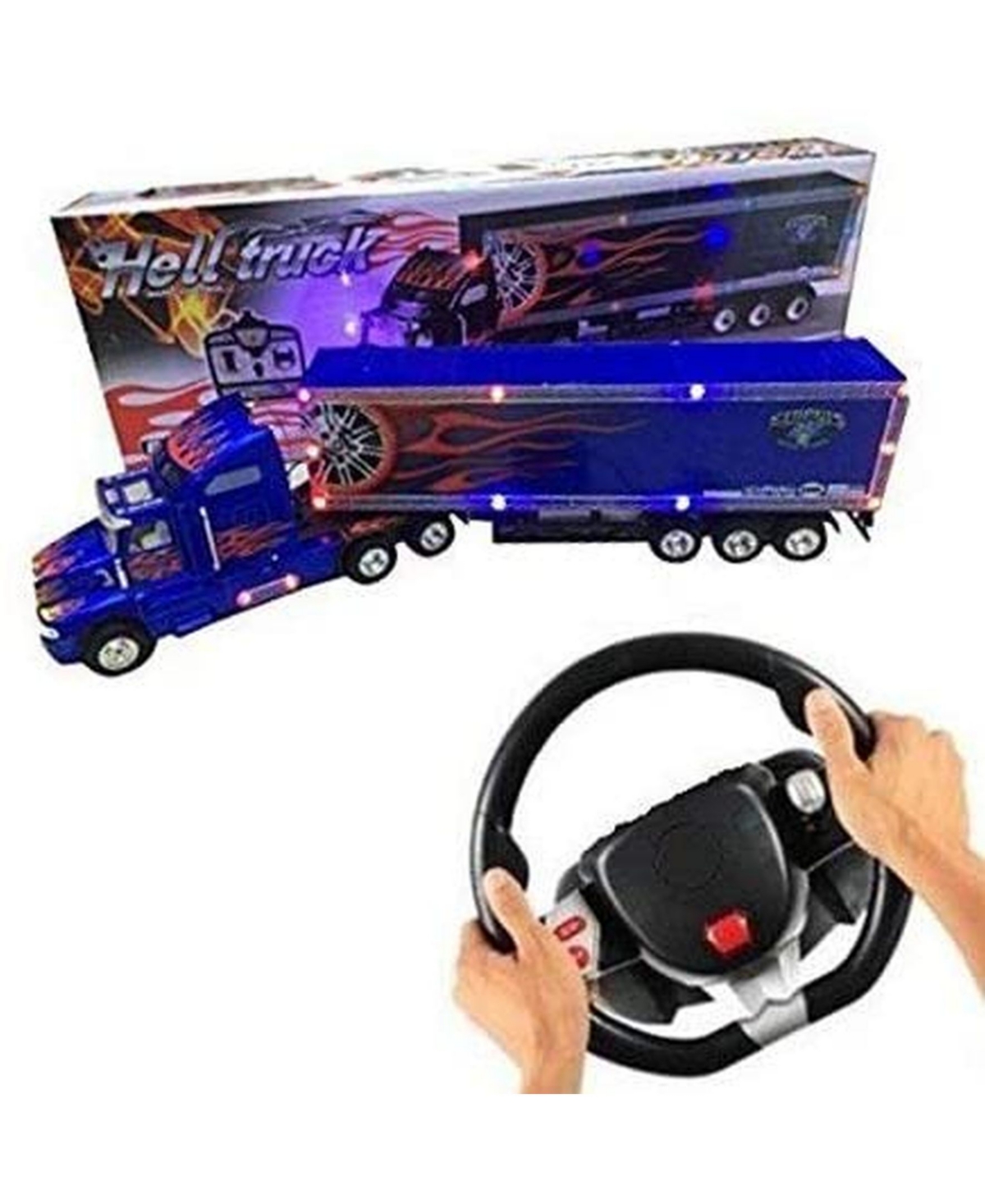 Mag-genius Extra Large Rc Tractor Trailer With Steering Wheel Remote Toy In Multi