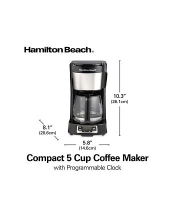 Hamilton Beach 5 Cup Compact Coffee Maker with Programmable Clock