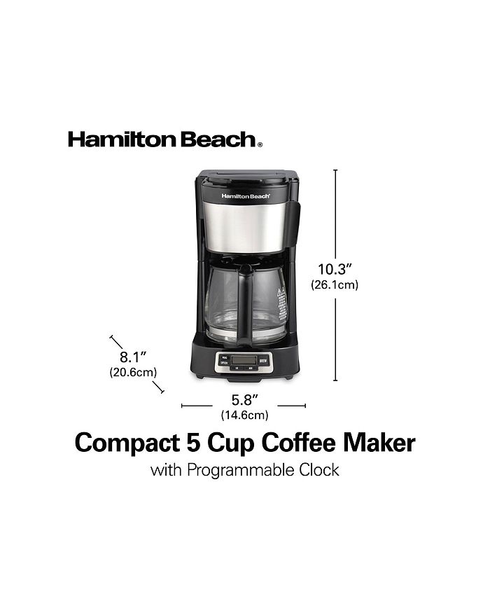 Hamilton Beach 5 Cup Compact Coffee Maker with Programmable Clock Macy