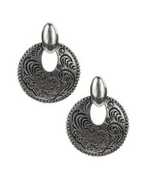 image of Patricia Nash Etched Doorknocker Earrings