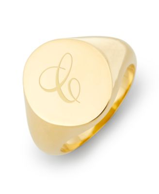 brook york Claire Initial Signet Gold-Plated Ring - Gold - C 100$