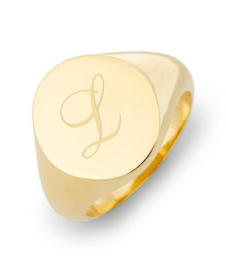 Claire Initial Signet Gold-Plated Ring