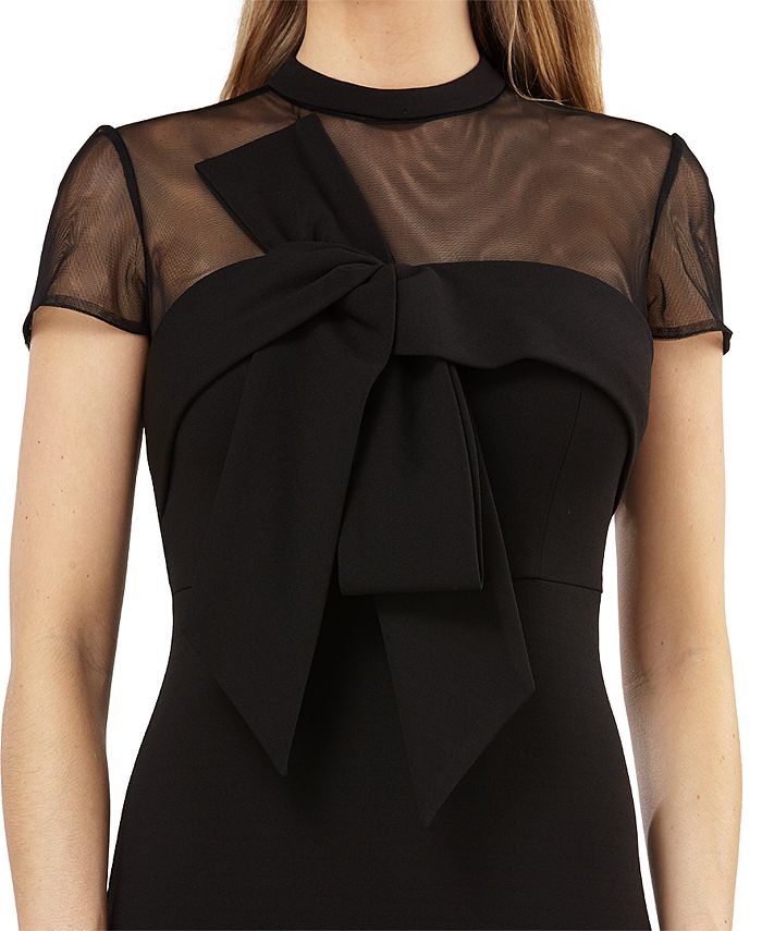 JS Collections Bow-Front Illusion Sheath Dress - Macy's
