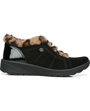 bzees golden fur trim washable slip on sneakers