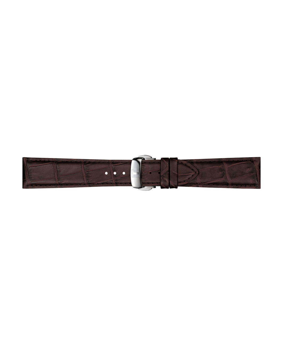 Tissot Men's Swiss Automatic Powermatic 80 Silicium Brown Leather Strap Watch 40mm In Silver