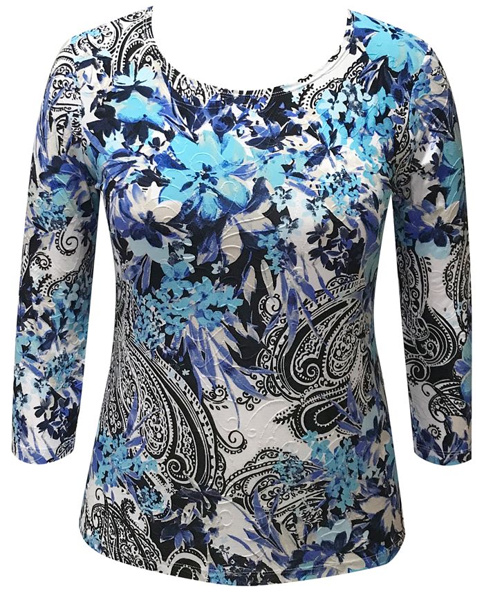JM Collection Floral Paisley Top, Created for Macy's - Macy's