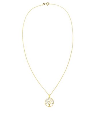Diamond Accent Gold-plated Tree of Life Pendant Necklace
