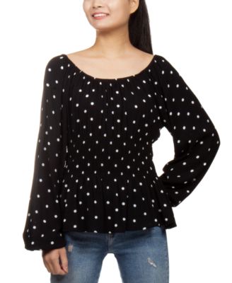 macys polka dot blouse