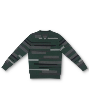 Alfani Men's Textured Striped V-Neck Sweater, Created for Macy's