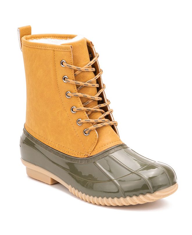 olivia miller womens duck boots flat heel