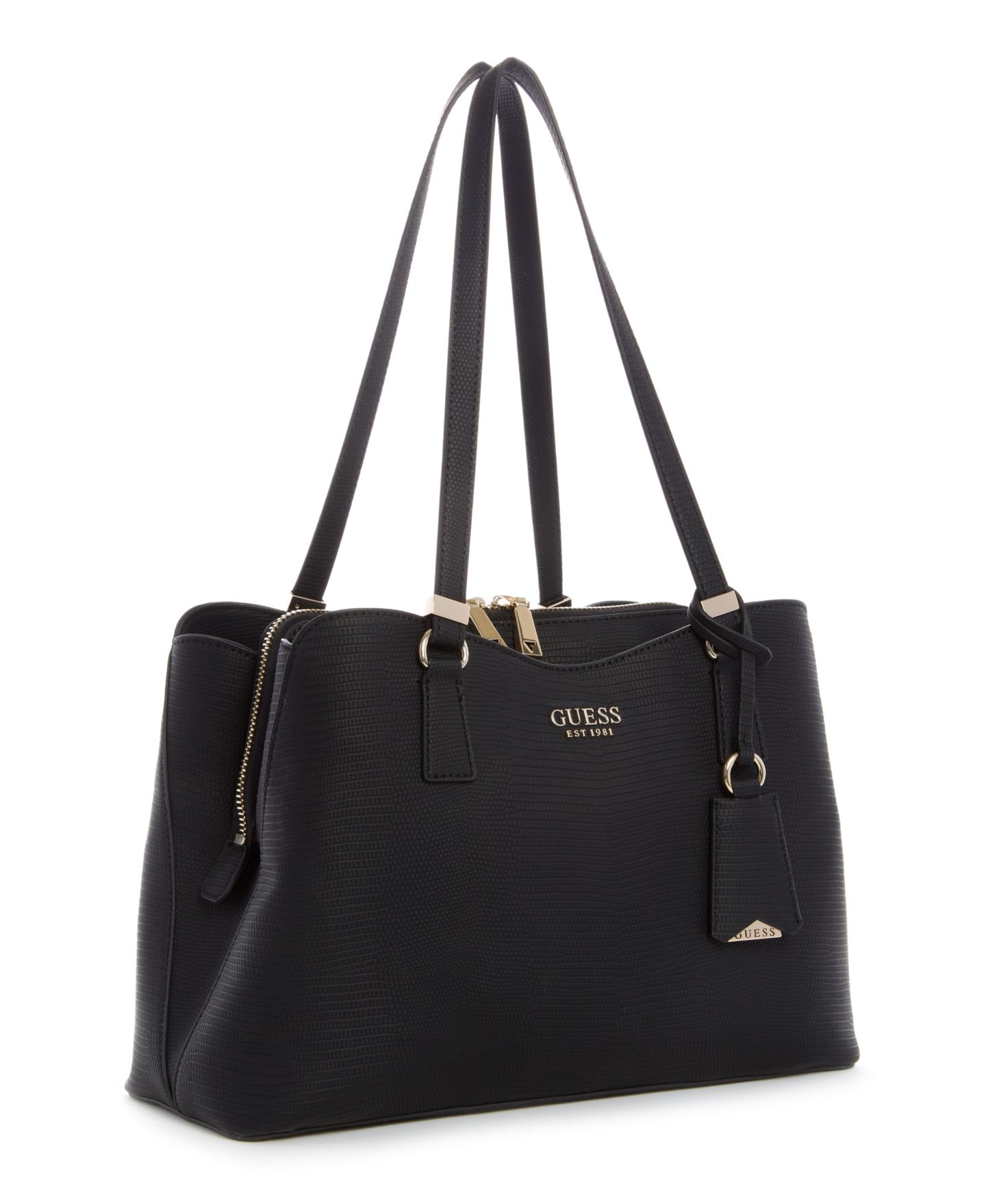 Женская сумка GUESS Lyndi Large Girlfriend Satchel, цвет: Чёрный — фото 5