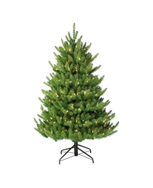 Puleo 4.5' Pre-lit Canadian Balsam Fir Artificial Christmas Tree In Green
