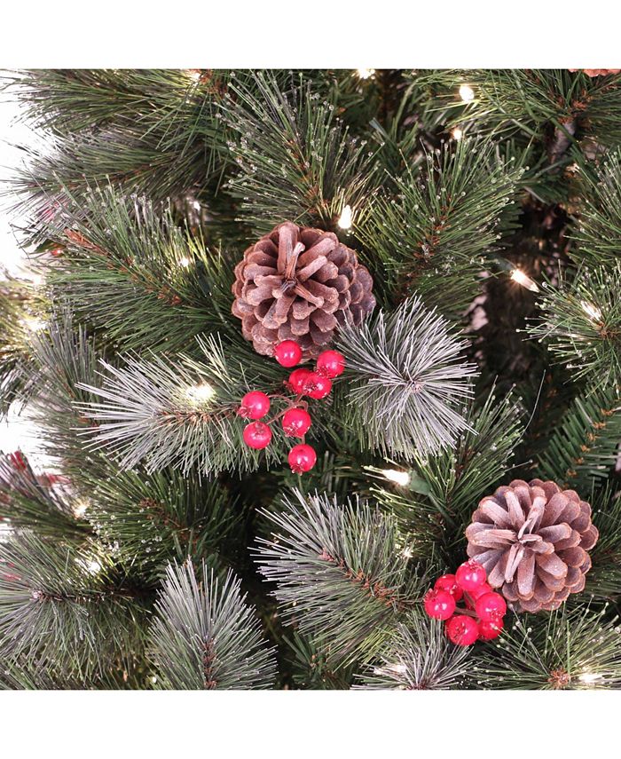 Puleo 7.5' PreLit Slim Newport Pine Artificial Christmas Tree Macy's